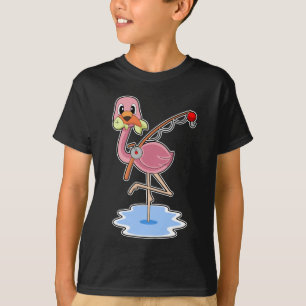 T-shirt Pêche de poisson Flamant rose