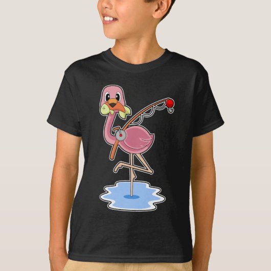 T-shirt Pêche de poisson Flamant rose (Devant)