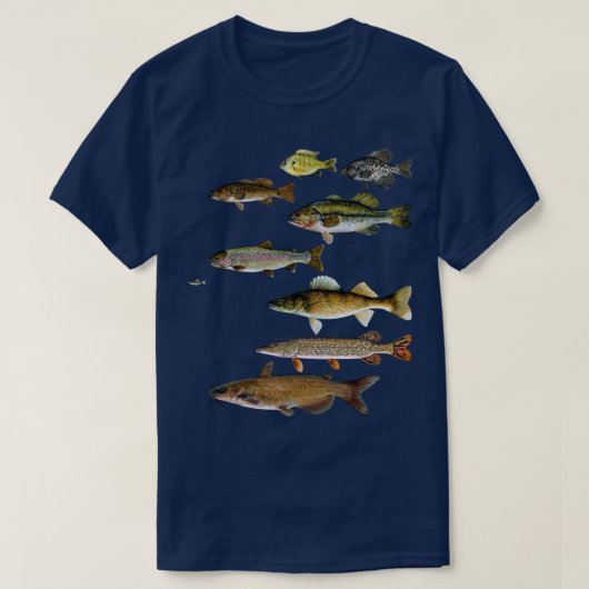 T-shirt Pêche de poisson Walleie Crappie Sunfish Truite ba (Design devant)