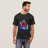 T-shirt Pêche de poissons carnivores rétro (Devant entier)