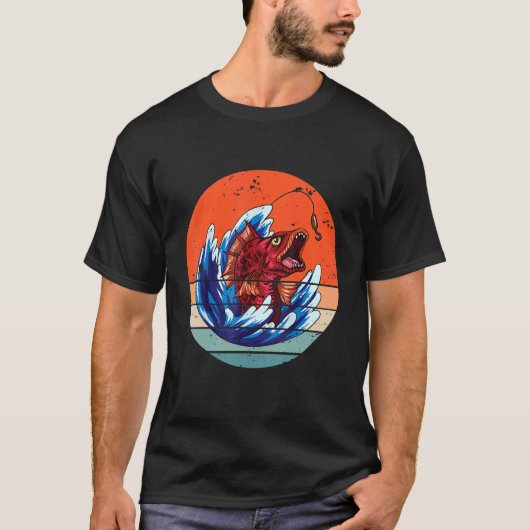T-shirt Pêche de poissons carnivores Rétro 1 (Devant)