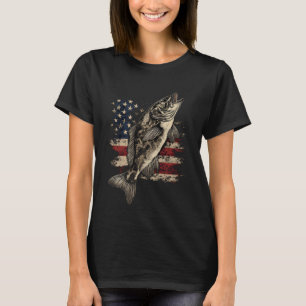 T-shirt Pêche Drapeau Américain B Poisson Hommes Femmes Pê