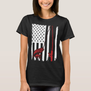 T-shirt Pêche Drapeau Américain Basse pêche