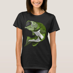 T-shirt Pêche Drapeau Américain Canne à Pêche Vintage Patr