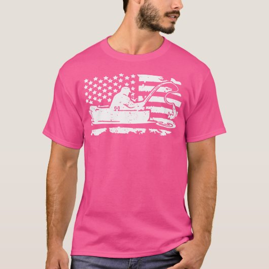 T-shirt Pêche Drapeau Américain Distorsion Usa Basse Fishe (Devant)