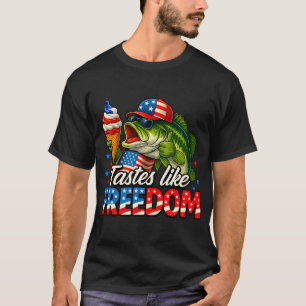 T-shirt Pêche Drapeau Américain Pêche 4 Juillet Pêcheur