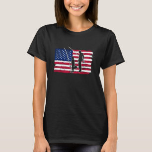 T-shirt Pêche Drapeau Américain Père Et Fils 4 Juillet F