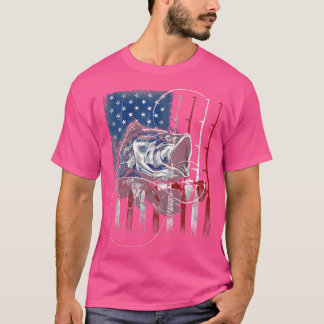 T-shirt Pêche drapeau américain USA Bass pêcheur