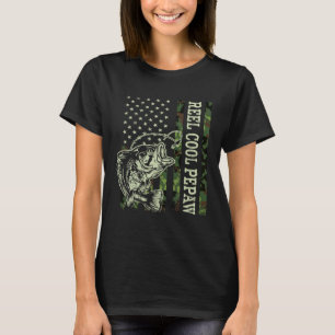 T-shirt Pêche Drapeau USA Camouflage Pepaw Cool Rétro Bobi