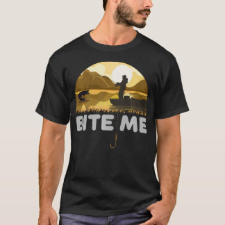 T-shirt Pêche Drôle Avec Un Slogan Mords Moi Et Un