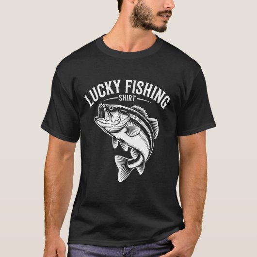 T-shirt Pêche drôle, pêche chanceuse (Devant)