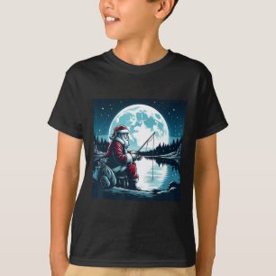T-shirt Pêche du Père Noël Noël Xmas Pêcheur Poisson Lune