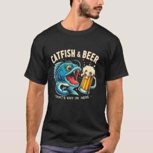 T-shirt Pêche du poisson-chat Poisson-chat et bière C'est