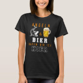 T-shirt Pêche et bière Darum Bin Ich Hier I Angler Fische (Devant)