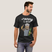 T-shirt Pêche et chat de bière (Devant entier)