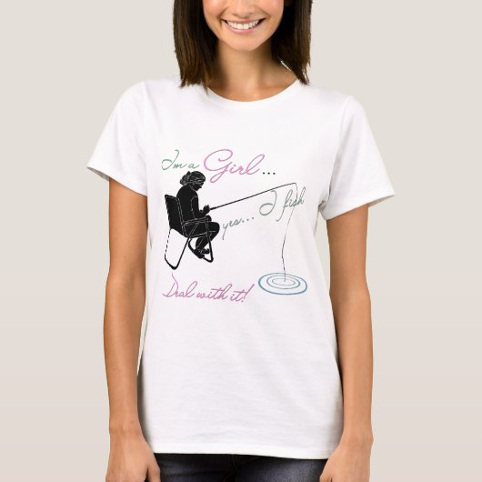 T-shirt Pêche fille traite avec elle Pêche (Devant)
