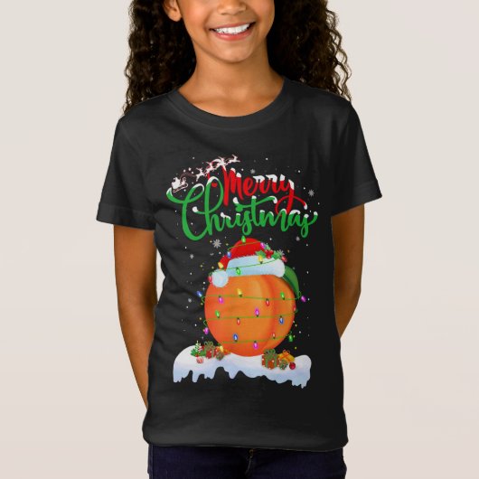 T-Shirt Pêche Fruit Amour Noël Éclairage (Devant)