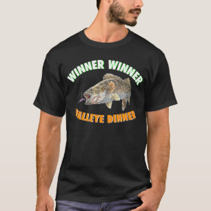T-shirt Pêche GAGNANT GAGNANT DÎNER DORÉ Friture de poisso