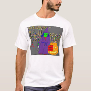 T-shirt Pêche heureuse de sorcière de Halloween pour des
