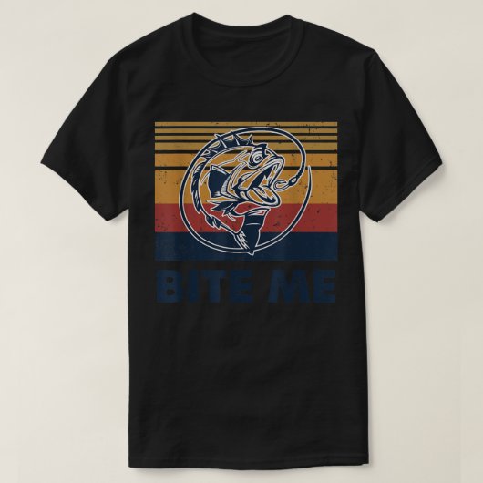 T-shirt Pêche Hotte Bite Me Bass Catfish Pike Pêcheur F (Design devant)