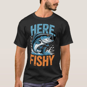 T-shirt Pêche ici - Hommes de poisson Adolescent Garçon Ba