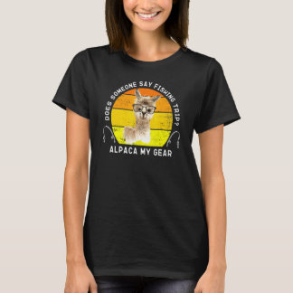 T-shirt Pêche Lama Mon Équipement Pêcheur Blague Pêcheur C