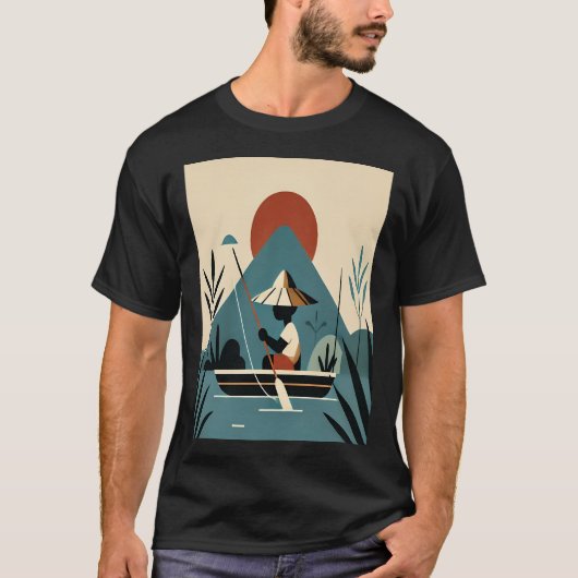 T-shirt Pêche ou moi drôle (Devant)