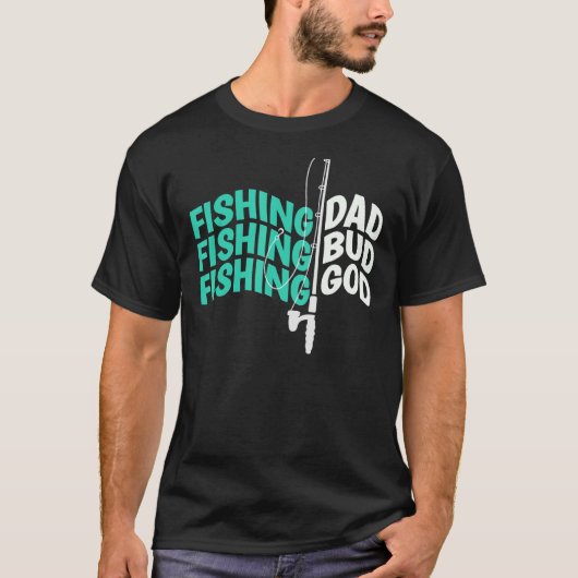 T-shirt Pêche Papa Bud God Funny Pères Camping Pêche (Devant)