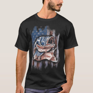 T-shirt Pêche Patriotique 4 juillet Hommes Drapeau América