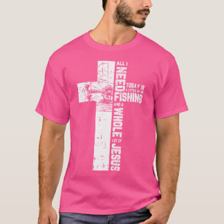 T-shirt Pêche Pêcheur Croix Jésus Citation chrétienne Pêch