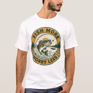 T-shirt Pêche Plus de Soucis Moins Pêche Vintage