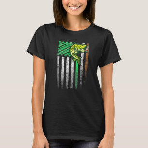 T-shirt Pêche Poisson Bass Drapeau Américain Irlandais St 