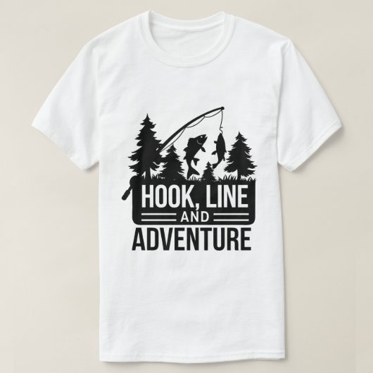 T-shirt Pêche Pole & Catch Camping Extérieur Illustration (Design devant)