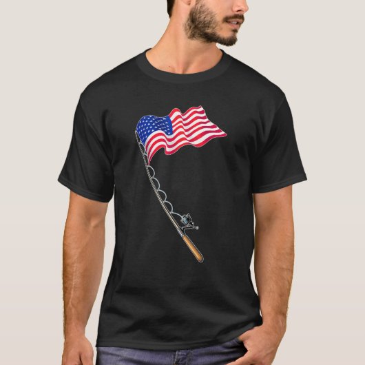 T-shirt Pêche Pole-nous Drapeau American Pride Pêcheurs Po (Devant)