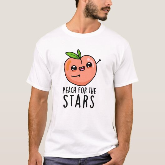 T-shirt Pêche Pour Les Étoiles Drôle Fruit Pun (Devant)