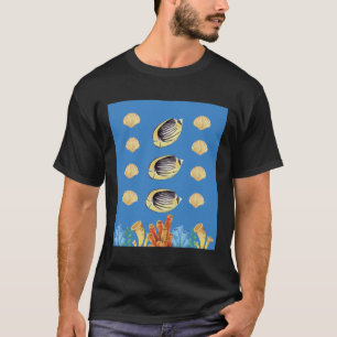 T-shirt Pêche Raccoon Beurre Sur Bleu