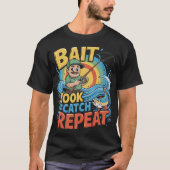 T-shirt Pêche répétée à l'appât (Devant)