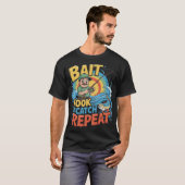 T-shirt Pêche répétée à l'appât (Devant entier)