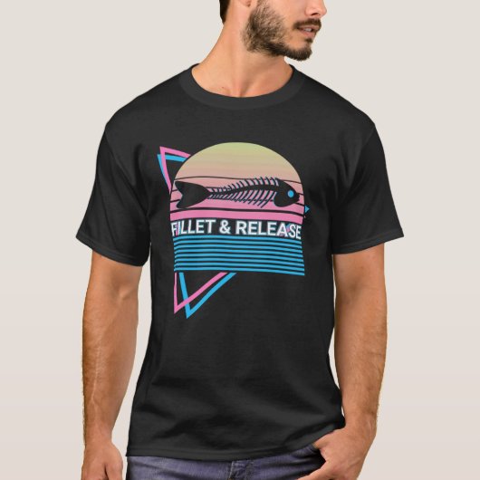T-shirt Pêche Rétro Filet & Relâche (Devant)