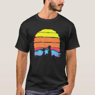 T-shirt Pêche Rétro Vaporwave Aesthétique Sunset Reel Pois