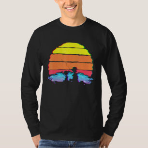 T-shirt Pêche Rétro Vaporwave Aesthétique Sunset Reel Pois