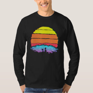 T-shirt Pêche Rétro Vaporwave Aesthétique Sunset Reel Pois