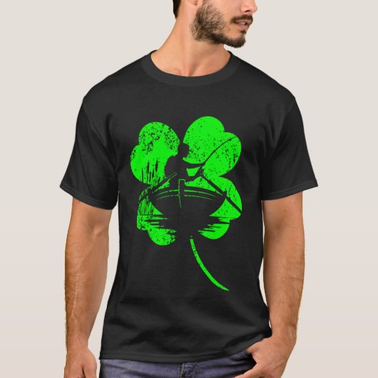 T-shirt Pêche Saint Patrick jour shamrock Pêche (Devant)