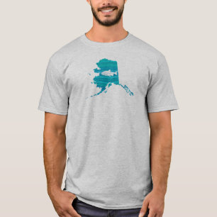 T-shirt Pêche Saumon de la vague de l'Alaska