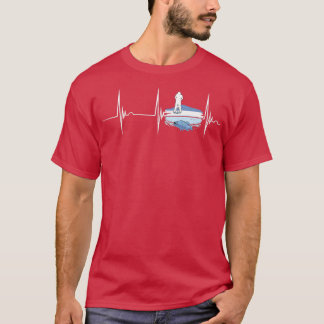 T-shirt Pêche sur glace battement de coeur EKG Pulse Trou