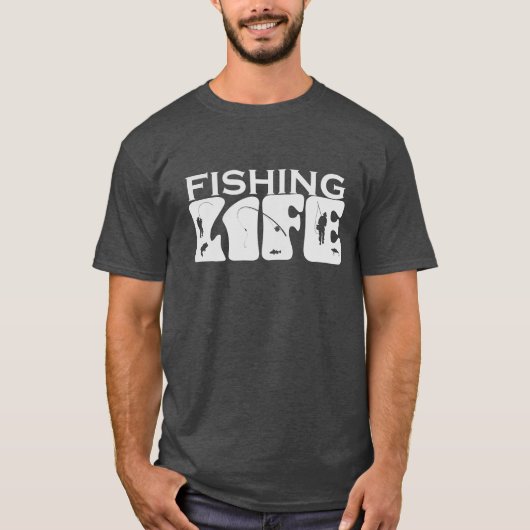 T-shirt Pêche Vie Pêche Évolutif Vecteur Graphiques (Devant)