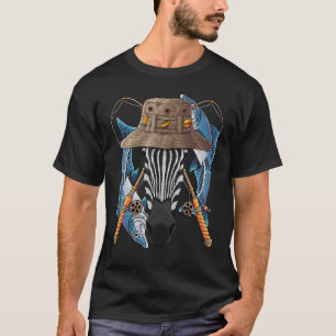T-shirt Pêche Zebra Extérieur Pêcheur Animal Cute Fly Fi