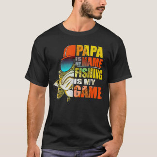 T-shirt Pêcher Drôle Papa Est Mon Nom Pêche Est Mon Jeu