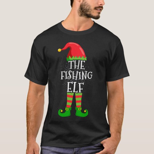 T-shirt Pêcher Elf Famille Correspondant Groupe de Noël Dr (Devant)