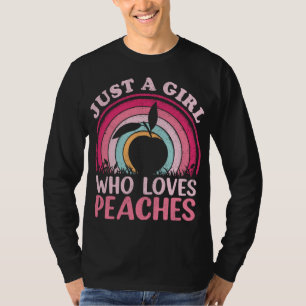T-shirt Pêcher L'Amant Fruit Vintage Juste Une Fille Qui A